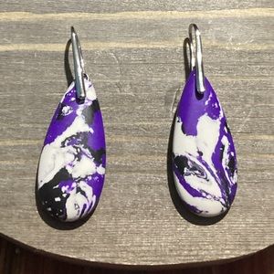 💜Purple Imperial Natural Jasper Stone Drop Earrings with Silver French Hook